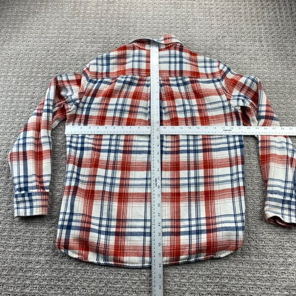 The North Face Flannel Shirt Men Medium M Plaid Orange Blue White Button Up - Picture 8 of 10